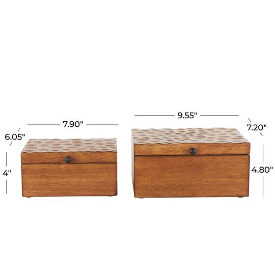 Brown Textured Concave Honeycomb Storage Box Set
